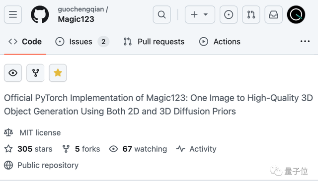 一张图转3D质量起飞！GitHub刚建空仓就有300+人赶来标星