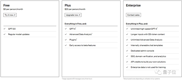 无限量访问GPT-4！ChatGPT企业版来了，可扩展32k上下文，代码解释器随便用
